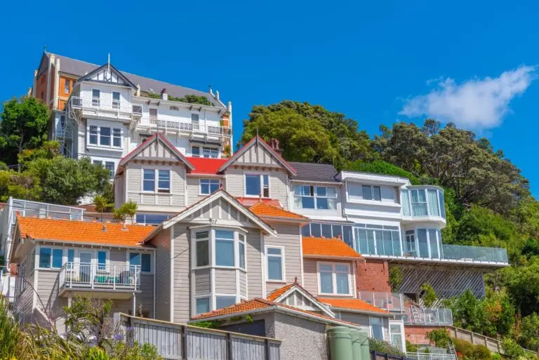 Wohnhäuser am Mount Victoria in Wellington